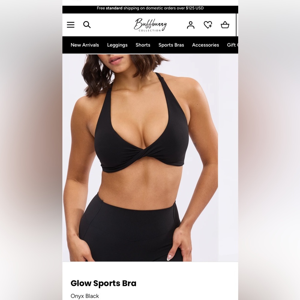 BuffBunny Black Glow Sports Bra